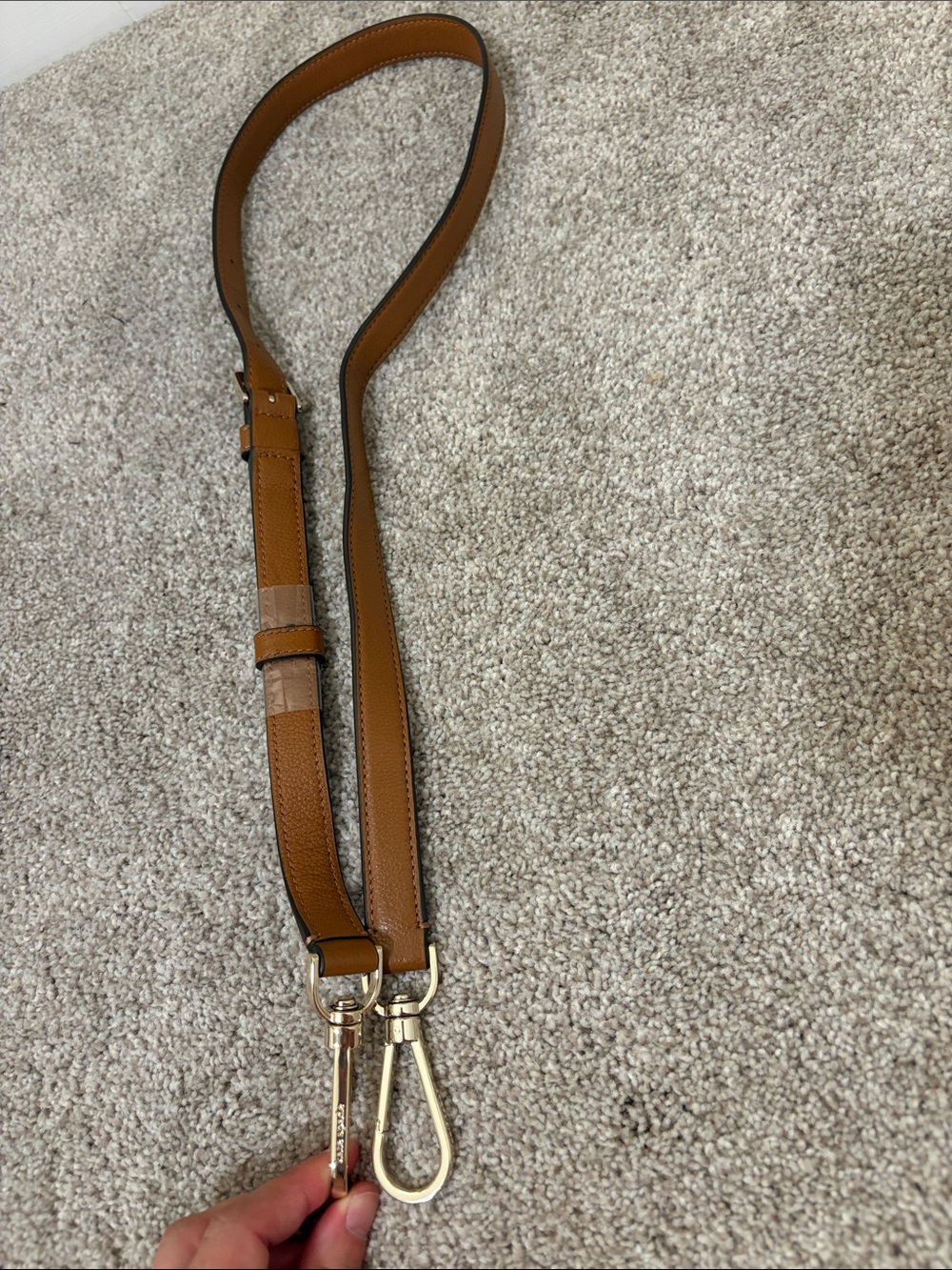 NWOT Kate Spade Tan Leather Adjustable Crossbody Replacement Bag Strap Gold